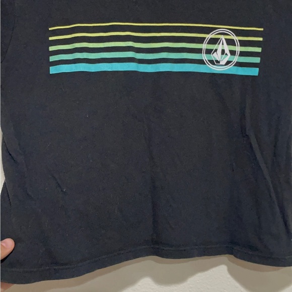 Volcom Black Crop Top with Colorful Stripes - Picture 6 of 7